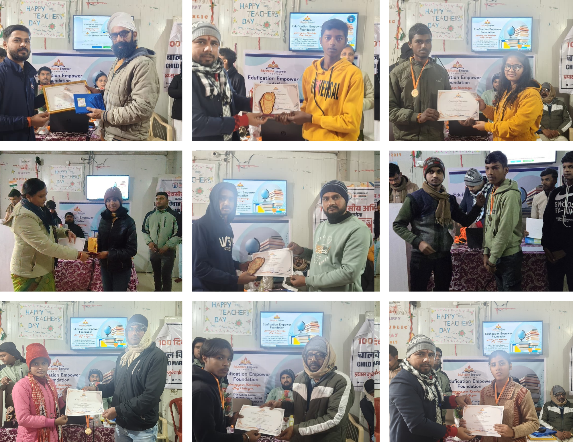 "Honoring excellence! Edufication Empower Foundation awarding shields and medals to the 10th-grade toppers for their outstanding exam results."